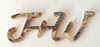 initials in wedding present